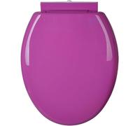 Round PP Material Toilet Seat with Lid,Quiet Soft Close Loo Seat Cover,Quick Release O-Shaped Loo Seat Cover for Easy Cleaning,Simple Top Fixing (Purple)