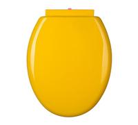 Round PP Toilet Seat with Lid, Quiet Soft Close Color Toilet Seats Cover, Easy to Install & Clean, Adjustable Plastic Toilet Seat,Yellow
