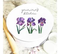 Round Pretty Purple Flowers Girly Personalised Bits & Bobs Storage Tin Personalised Gift | Custom Gift | Personalized Tin | Personalised Tins | Gift For Her | Gift For Him