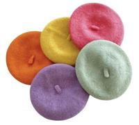 Round Princess Beret Hat Visor Hat Pet Dog Hat with Ear Holes for Small, Extra Small Dog Teddy, Pug, Chihuahua, Shih Tzu, Yorkshire Terriers, Papillon A-Purple One Size