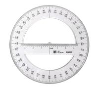 Round Protractor Ruler Circle 25cm Math Measuring Tool Full Center Angle for School