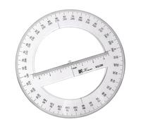 Round Protractor Ruler Circles 25cm Math Measuring Tool Full Center Angles for School