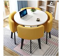Round PU Leather and Cotton Linen Conference Reception Table Stylish Durable Perfect for Meetings Events and Offices Modern Design for Professional Spaces