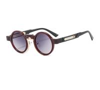 Round Punk Sunglasses Women Clear Ocean Gradient Lens UV400 Men For Outdoor Sports Running And Riding,red