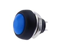 Round Push Button Switch PBS-33A Self-Locking/33B Self-reset 2Pin 12mm 3A 250VAC/1A 125VAC 1/6Pcs(PBS-33B Blue,6pcs)