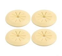 Round PVC Desk Cable Grommet Wire Hole Cover Set, 4PCS Self-Adhesive Cabinet Hole Decoration Outlet Cap for Cable Management, Fits Openings up to 40mm,(Yellow)