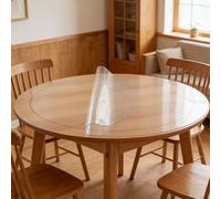 Round PVC Table Protector Clear Plastic Waterproof Table Cover Pads 70cm | Transparent,Waterproof, Wipe Clean Worktop,Cut to Size,Furniture Protector Pad for Dining Coffee Tables,Dressers,Party Events