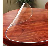 Round PVC Table Protector Cover for Dining & Kitchen Waterproof Wipeable Anti-Slip Desk Mat 138cm Transparent Round Table Pad Durable Tabletop Shield