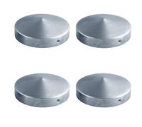 Round Pyramid Silver Galvanised Fence Post Cap Cover Top 51mm Pack Of: 4 Pc