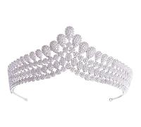 Round Queen King Tiara Crown Pageant Headpieces, Crystal Diamond Tiara, Rhinestone Queen Crown, Rhinestone Tiaras Crown for Parties, Pageant, Stage Productions, Photography Prop
