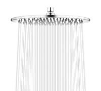 Round Rainfall Shower Head 9.8-Inch Large Overhead Fixed Rain Showerhead Full Body Coverage Stainless Steel Shower Head with Adjustable Swivel Ball Joint | G1/2" Universal Fitting | Polished Chrome