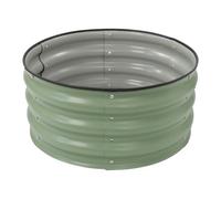 Round Raised Garden Bed, Galvanized Raised Planter Box Outdoor, Galvanized Metal Raised Garden Box, Round Metal Planter for Vegetables, Herbs, Flowers 23.62 * 11.02inches (Light Green)