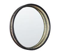 Round Rattan Wall Mirror ø 60 cm Black DAKSA