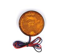 Round Rectangle Brake Warning Motorcycle Reflector Taillight Turn Signal lig&ht Lamp Car ATV Reflectors Truck(Yellow)