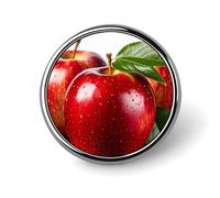 Round Red Apple Fruit Brooch Classic Mini Pin 1 Inch Aluminum Alloy Lapel Pin Personalized Button Badge for Backpack Hat Suit Jacket Clothing Decoration