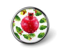 Round Red Fruit Brooch Classic Mini Pin 1 Inch Aluminum Alloy Lapel Pin Personalized Button Badge for Backpack Hat Suit Jacket Clothing Decoration