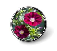 Round Red Geraniums Brooch Classic Mini Pin 1 Inch Aluminum Alloy Lapel Pin Personalized Button Badge for Backpack Hat Suit Jacket Clothing Decoration