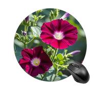 Round Red Geraniums Mouse Pad Non-Slip Rubber Base Waterproof Mouse Mat Travel Portable Gaming Mousepad for Office Work Home Computer Laptop Personalized Accessory