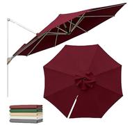 Round Replacement Canopy 9ft 10ft for Cantilever Patio Umbrella 8 Ribs, Water-Repellent Fade-Resistant Outdoor Cover Garden Pool(Red,2.7x2.7m (8x8ft))