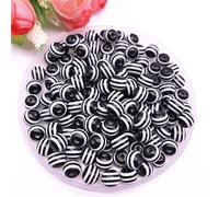 Round Resin Beads Stripe Spacer Beads for Jewelry Making Children Handcraft Department DIY Bracelet Accessories #08Nice and Attractive