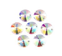 Round Resin Sew on Rhinestone Crystal AB Silver Flatback Sewing Stone Strass for Clothing Accessories Shoes for DIY Manicure Face Art(14mm-50pcs)