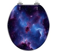 Round Resin Toilet Seat, Cosmic Nebula Design, Bathroom