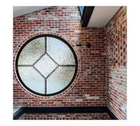 Round Retro Glass Window for Attic Entrance Partition Kitchen, Flush Mount Shed Windows Comes w/Aluminum Alloy Frame and Tempered Glass(90 cm/35.4 in)
