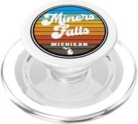 Round Retro Vintage Miners Falls Area in Michigan MI Graphic PopSockets PopGrip for MagSafe