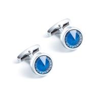 Round Rhinestone Glass Metal Crystal Cufflinks French Shirt Cufflinks for Men and Women