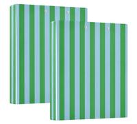 Round Ringing 2PCS Binder 1.5" Binder with Clipboard 1/2 Packs School Supplies Binder Hardcover- Green and Blue Lines Vertical