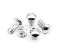Round Rivets Knurled Shanks, Solid self-plugging r 100 Pcs GB827 M2-M4 Aluminum Button Head Rivet for Name Plate 2-4mm x 3-10mm(M3,3mm)