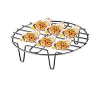 Round Roasting Rack, Stainless Steel Cooking Grid, Steaming Rack, 32.5x6cm Versatile Cooking Options Elevated Design Perfect for Dutch Oven Baking Steaming BBQ