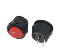 Round Rocker Switch, 20mm, On-Off/On-Off-On, SPST, 10A/250V, 2-Pin, Self-Locking (red 10pcs)