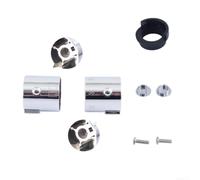 Round Rod Thermostatic Handle Top Bottom Outlet Compatible(Silver)