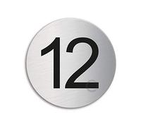 Round room house mailbox number 12 brushed stainless steel no.40082