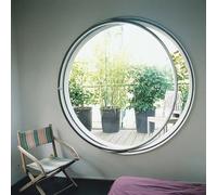 Round Rotatable Opening Window with Clear Tempered Glass, Flush Mount for Basement Attic Ventilation
