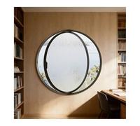 Round Rotatable s Window 29.1" F Mount Aluminum Shed Window for Study & Bedroom Ventilat & Lighting with Privacy Handles (Black)