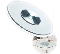Round Rotating Plate Lazy Susan Serving Plate in Tempered Glass 20" 24" 27" 31" 35" 39" Transparent Dining Table Turntable Organizer Display Serving Tray Aluminum Alloy Base 360°Rotatable (S