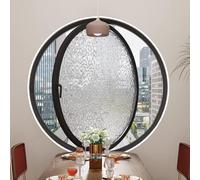 Round Rotating Tempered Glass Windows, 360° Rotatable Aluminum Alloy Ventilation Windows, Porthole Window for Bathroom, Kitchen, Playhouse Decor,Black 2,30cm/11.8in