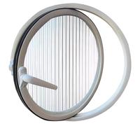 Round Rotating Window with Tempered Glass, Flush Mount 360° Rotatable Aluminum Alloy Shed Windows, for Bathroom, Kitchen, Playhouse Decor,White 1,30cm/11.8in