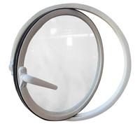 Round Rotating Window with Tempered Glass, Flush Mount 360° Rotatable Aluminum Alloy Shed Windows, for Bathroom, Kitchen, Playhouse Decor,White 3,30cm/11.8in
