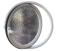 Round Rotating Window with Tempered Glass, Flush Mount 360° Rotatable Aluminum Alloy Shed Windows, for Bathroom, Kitchen, Playhouse Decor,White 2,30cm/11.8in