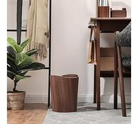 Round Rubbish Bin - Trash Can Simple Garbage Bin Wastepaper Recycling Basket - Natural Wooden - for Living Room Bedroom Kitchen Bathroom and Office (Color : A)
