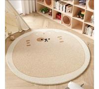 Round Rug 120Cm Children Animal Print Circle Area Rug Soft Shaggy Carpet for Kids Room Floor Mat,Living Room Non Slip Washable Carpet for Home Decor