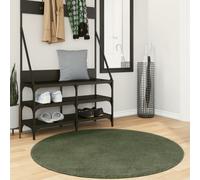 Round rug 120cm Forest Green 100% Polyester Pile Indoor Soft Fluffy 18mm Mat XL