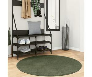 Round rug 120cm Forest Green 100% Polyester Pile Indoor Soft Fluffy 18mm Mat XL