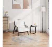 Round Rug Ø120cm Grey Gold Polyester Low Pile PVC Anti-Slip Machine Washable Mat