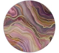 Round Rug 245 cm Soft Washable Purple Gold Circle Rug, Abstract Marble Swirls Print Non Slip Lightweight Carpet for Living Room Dining Room Kitchen Bedroom Entryway