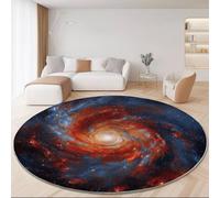 Round Rug Abstract Spiral Galaxy Area Rugs Large, Living Room Washable Non Slip Diameter 180 cm Red Blue Carpet, Bedroom Accent Mat Home Décor Carpets Pads Floor Protectors