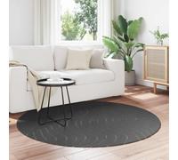Round Rug Anthracite Ø 200 cm Polyester Nonslip Indoor Outdoor Soft Durable Wash